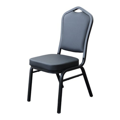 4242209_Function Chair Black Vinyl - Black Frame FrontE82FW2